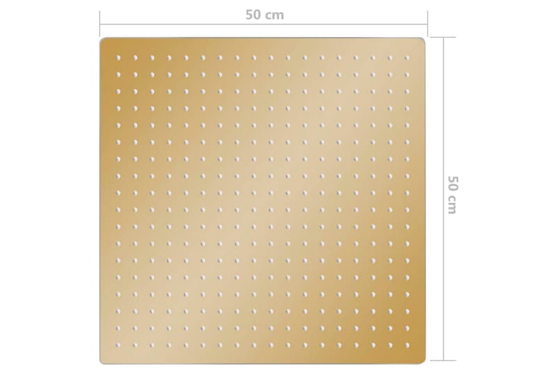 Regndusjhode rustfritt stål 50x50 cm firkantet gull - Gull - Hus & oppussing - Kjøkken & bad - Baderom - Dusjutstyr & tilbehør