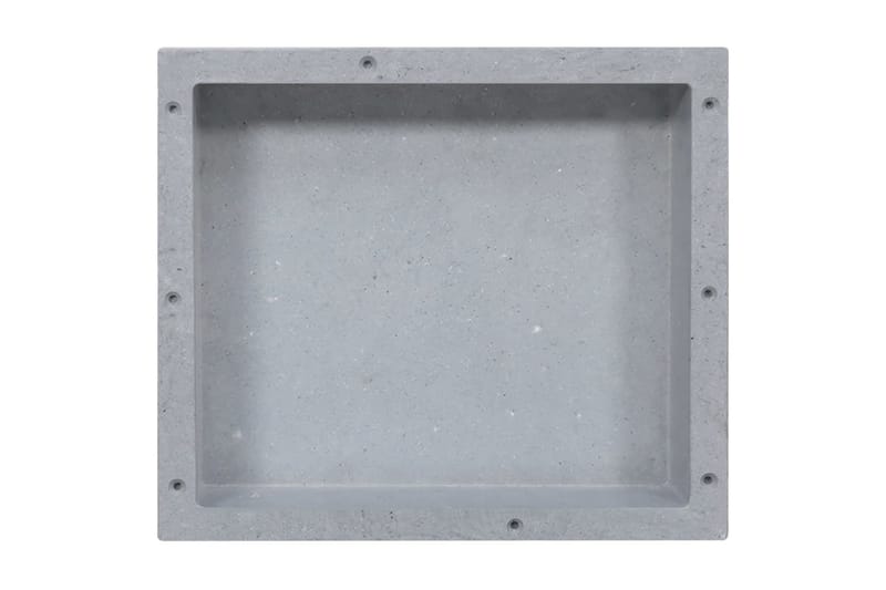 Veggnisje til dusj matt grå 41x36x10 cm - Grå - Dusjhylle & dusjkurv