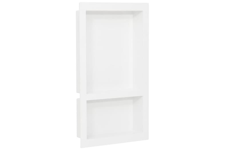 Veggnisjer til dusj med 2 rom høyglans hvit 41x69x9 cm - Hvit - Hus & oppussing - Kjøkken & bad - Baderom - Dusjutstyr & tilbehør