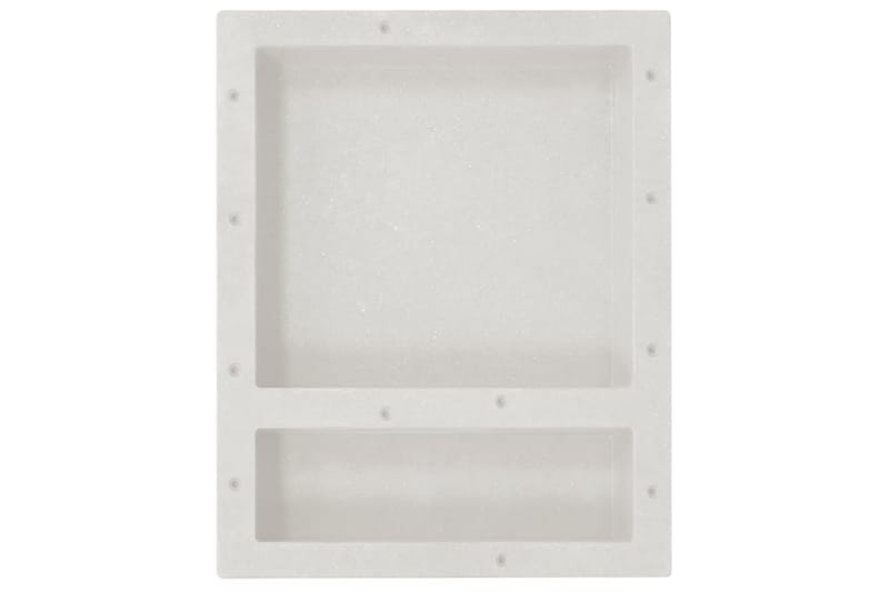 Veggnisjer til dusj med 2 rom matt hvit 41x51x10 cm - Hvit - Dusjhylle & dusjkurv