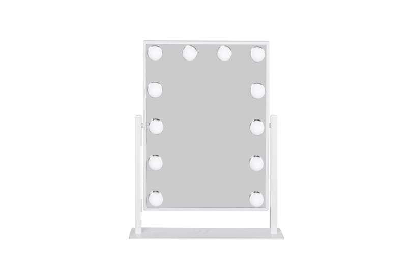 Glow Lille sminkespeil på fot 36,5 cm med LED belysning/lamper Holywood speil, Hvid