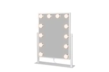 Glow Lite sminkespeil på fot 36,5 cm med LED-belysning/lamper Hollywood-speil - Hvit - Innredning - Speil - Speil med belysning