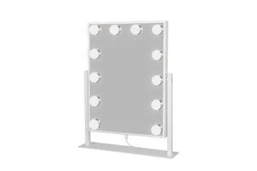 Glow Lite sminkespeil på fot 36,5 cm med LED-belysning/lamper Hollywood-speil - Hvit - Innredning - Speil - Speil med belysning