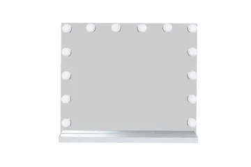 Glow sminkespeil på fot 50 cm med LED-belysning/lamper, Hollywood-speil - Hvit - Innredning - Speil - Speil med belysning
