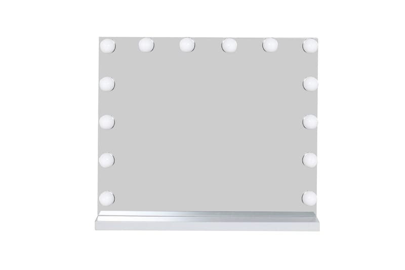 Glow Sminkespeil på fot 50 cm med LED belysning/lamper Hollywood speil - Hvid - Innredning - Speil - Sminkespeil