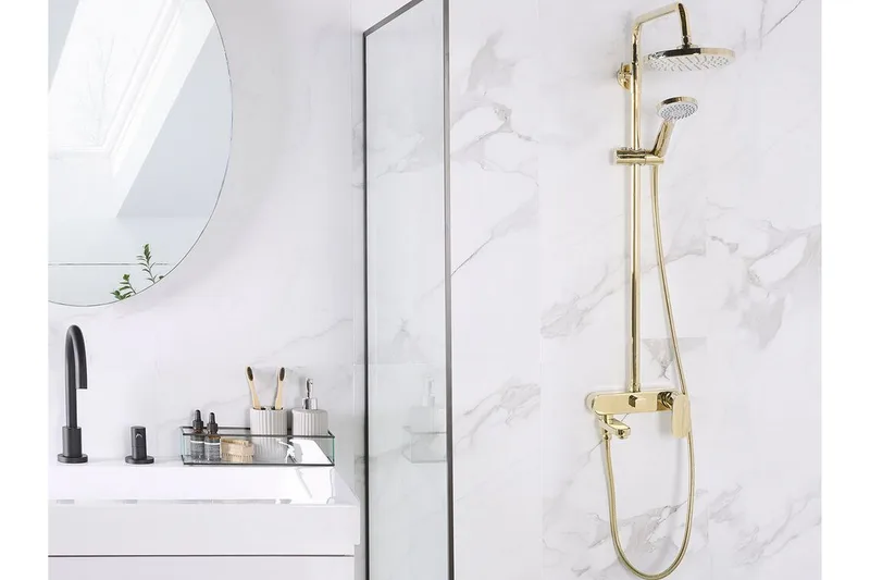 Gurara Dusjsett med dusjhode - Gull - Hus & oppussing - Kjøkken & bad - Baderom - Dusjutstyr & tilbehør