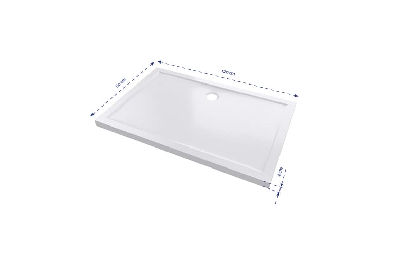 Gyttorp Dusjkar 80x120 cm - hvit - Hus & oppussing - Kjøkken & bad - Baderom - Dusjutstyr & tilbehør - Dusjkar