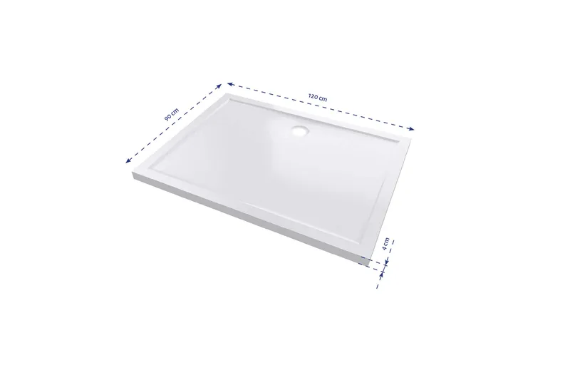 Gyttorp Dusjkar 90x120 cm - hvit - Hus & oppussing - Kjøkken & bad - Baderom - Dusjutstyr & tilbehør - Dusjkar