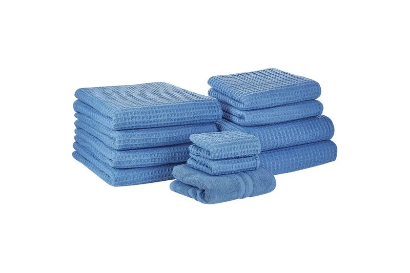 Håndkle Areora sett med 11 Blå - Blå - Tekstiler - Tekstiler baderom - Håndklær
