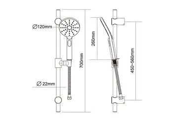 Sannahed Dusjsett 70 cm - Krom - Hus & oppussing - Kjøkken & bad - Baderom - Dusjutstyr & tilbehør