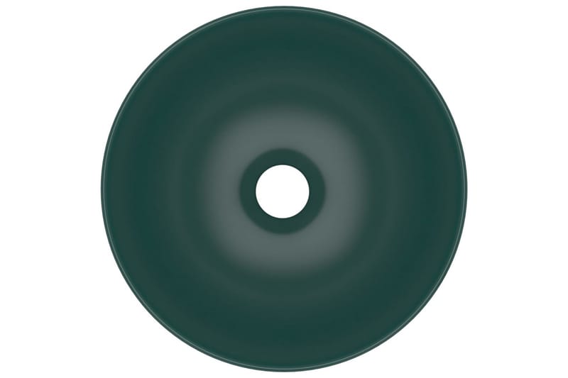 Baderomsservant keramisk mørkegrønn rund - Enkel vask