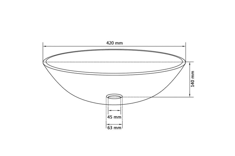 Basin Herdet Glass 42 cm Gjennomsiktig - Enkel vask