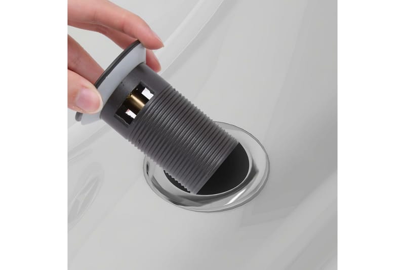 Skyveavløp med overløpsfunksjon grå 6,4x6,4x9,1 cm - Grå - Bunnventil håndvask - Bunnventil servant
