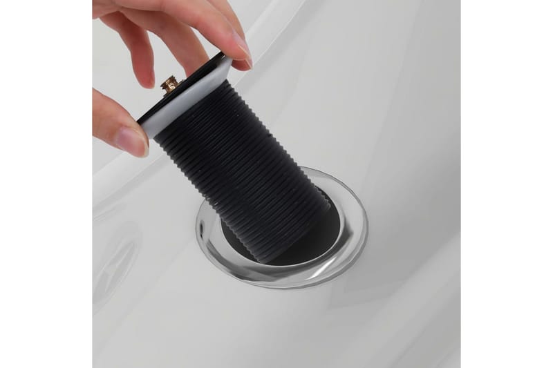 Skyveavløp med overløpsfunksjon svart 6,4x6,4x9,1 cm - Svart - Bunnventil håndvask - Bunnventil servant