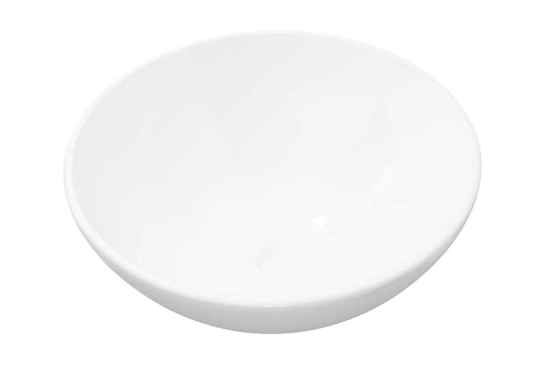 Baderomsservant keramisk hvit rund - Enkel vask