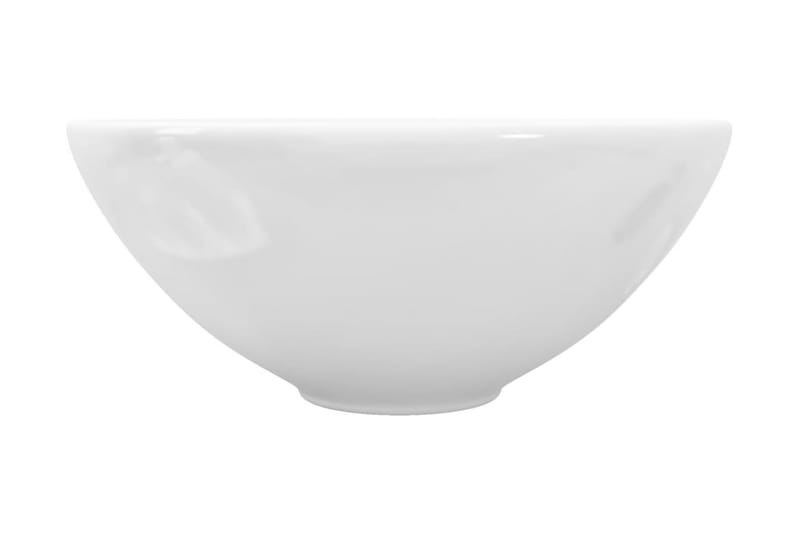 Baderomsservant keramisk hvit rund - Enkel vask