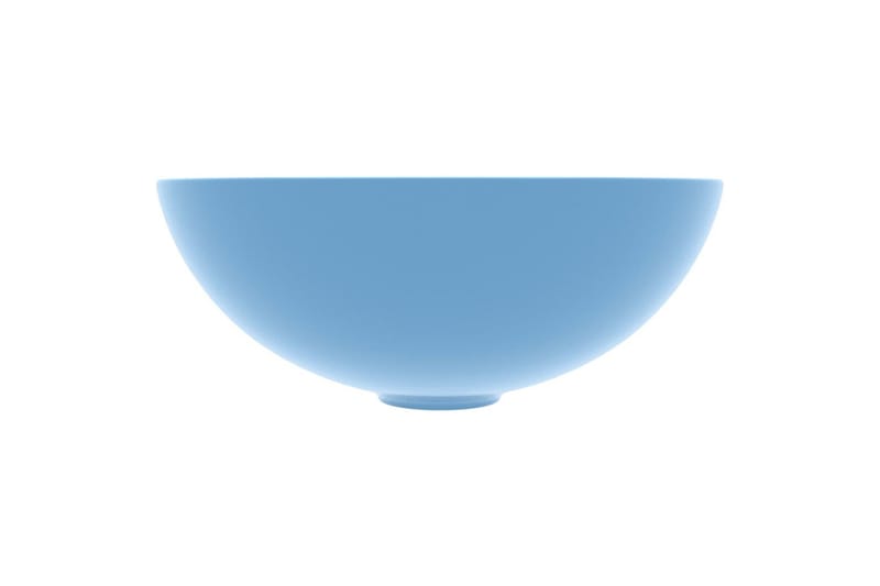 Baderomsservant keramisk lyseblå rund - Enkel vask