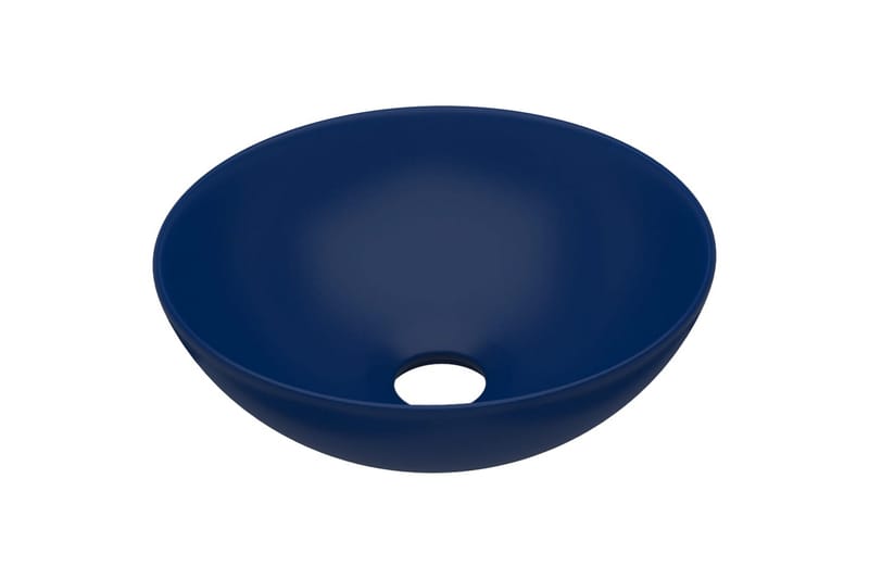 Baderomsservant keramisk mørkeblå rund - Enkel vask