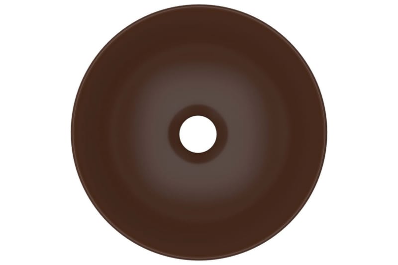 Baderomsservant keramisk mørkebrun rund - Enkel vask