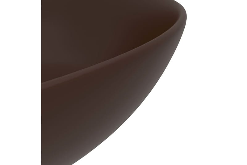 Baderomsservant keramisk mørkebrun rund - Enkel vask