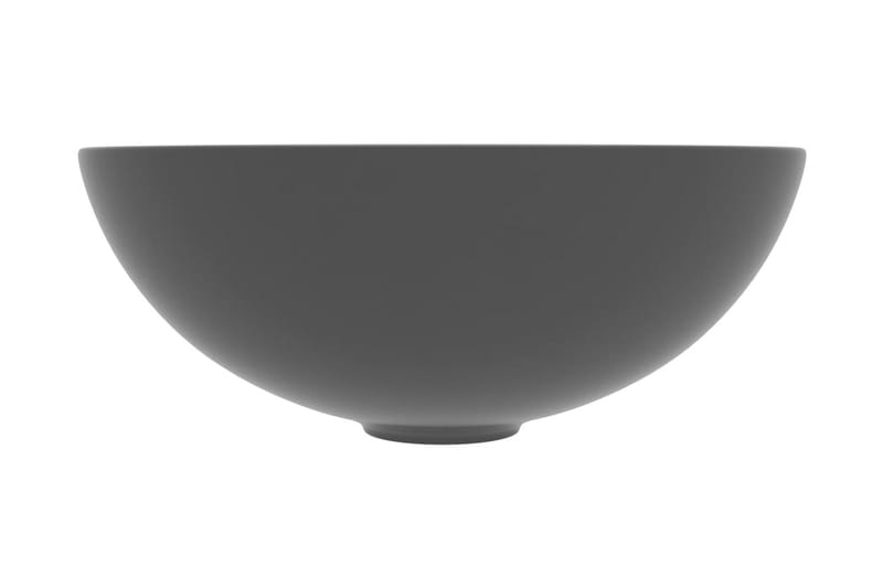 Baderomsservant keramisk mørkegrå rund - Enkel vask