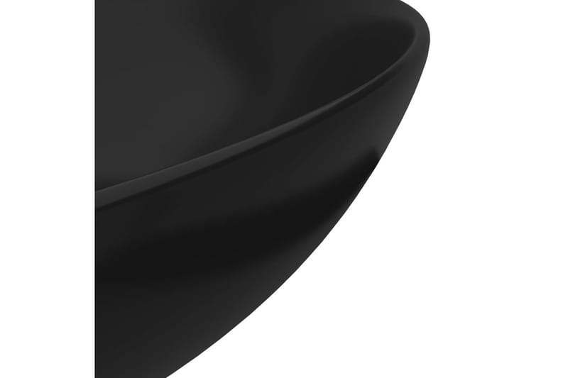 Baderomsservant keramisk matt svart rund - Enkel vask