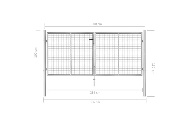 Hageport galvanisert stål 306x150 cm sølv - Hus & oppussing - Kjøkken & bad - Baderom - Servant og håndvask - Enkel vask
