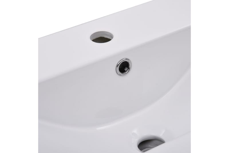 Innebygd vask 61x39,5x18,5 cm keramisk hvit - Hvit - Enkel vask