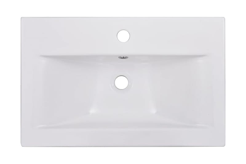 Innebygd vask 61x39,5x18,5 cm keramisk hvit - Hvit - Enkel vask