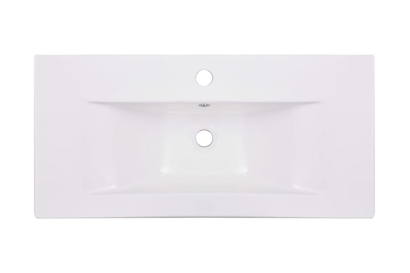 Innebygd vask 81x39,5x18,5 cm keramisk hvit - Hvit - Enkel vask