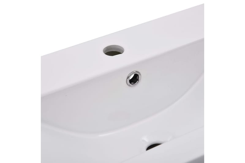Innebygd vask 81x39,5x18,5 cm keramisk hvit - Hvit - Enkel vask