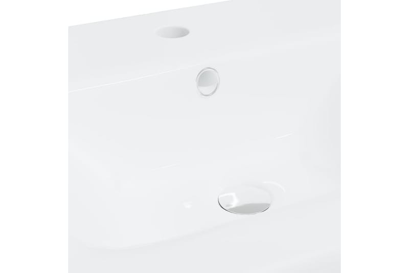 Innebygd vask med kran 42x39x18 cm keramikk hvit - Enkel vask