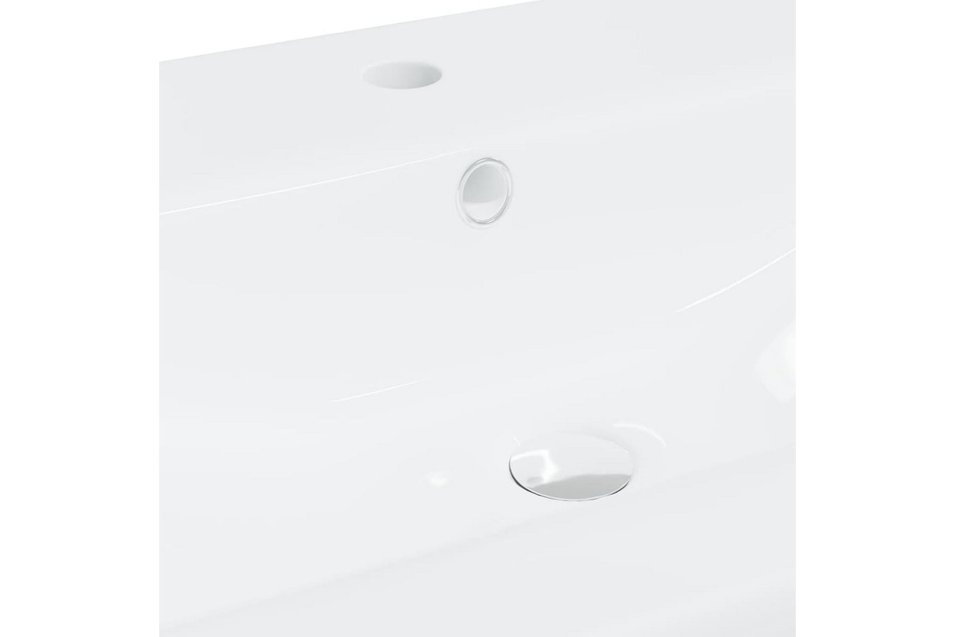 Innebygd vask med kran 81x39x18 cm kreamikk hvit - Hus & oppussing - Kjøkken & bad - Baderom - Servant og håndvask - Enkel vask