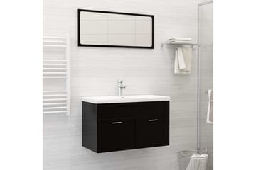 Innebygd vask med kran 81x39x18 cm kreamikk hvit - Hus & oppussing - Kjøkken & bad - Baderom - Servant og håndvask - Enkel vask