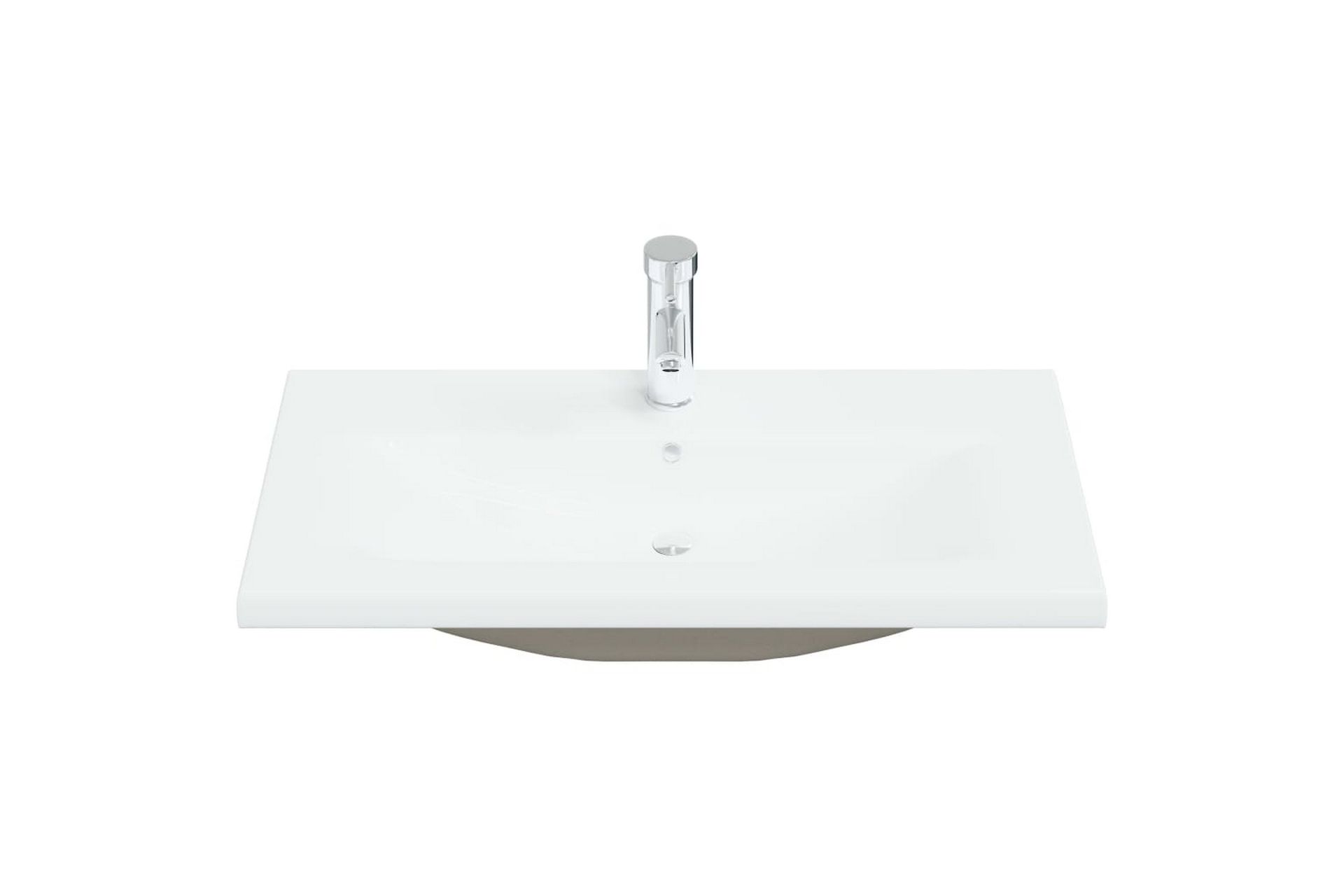 Innebygd vask med kran 81x39x18 cm kreamikk hvit - Hus & oppussing - Kjøkken & bad - Baderom - Servant og håndvask - Enkel vask