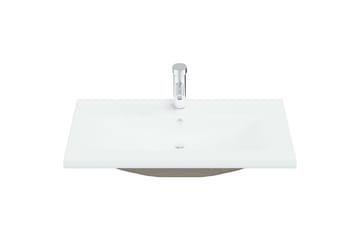 Innebygd vask med kran 81x39x18 cm kreamikk hvit - Hus & oppussing - Kjøkken & bad - Baderom - Servant og håndvask - Enkel vask