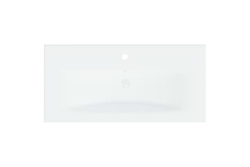 Innebygd vask med kran 81x39x18 cm kreamikk hvit - Hus & oppussing - Kjøkken & bad - Baderom - Servant og håndvask - Enkel vask