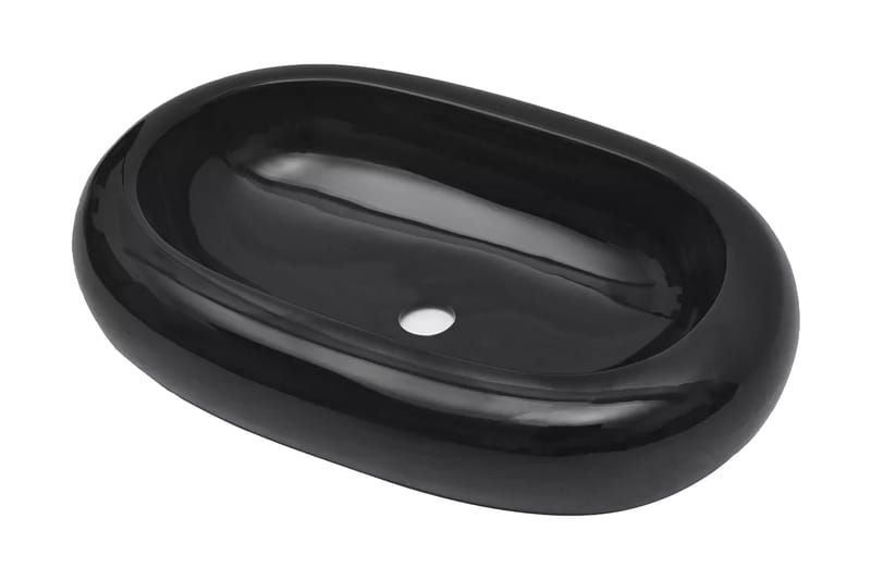 Keramisk oval baderomsservant, svart - Hus & oppussing - Kjøkken & bad - Baderom - Servant og håndvask - Enkel vask