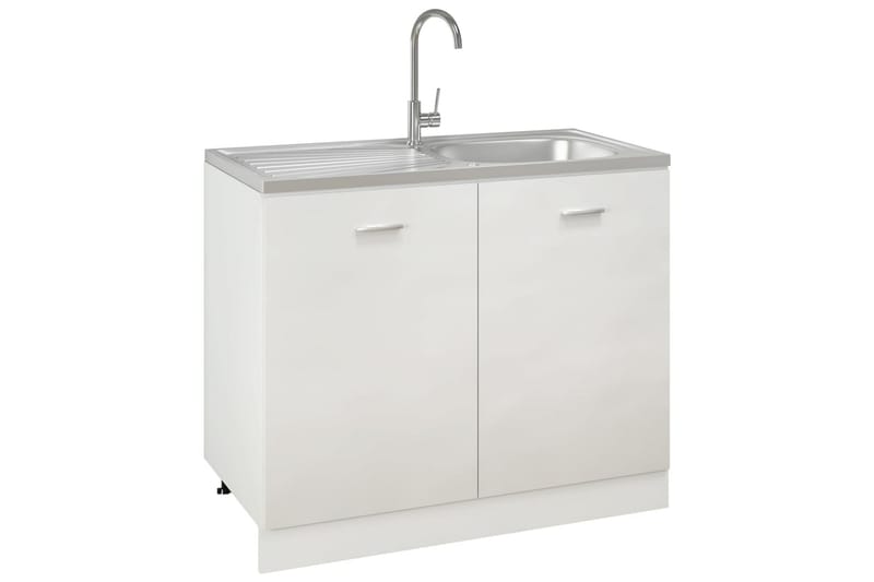 Kjøkkenvask med avrenning 1000x500x155 mm rustfritt stål - Silver - Hus & oppussing - Kjøkken & bad - Baderom - Servant og håndvask - Enkel vask