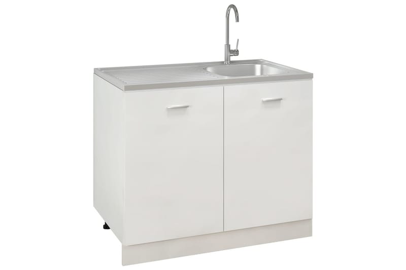 Kjøkkenvask med avrenning 1000x600x155 mm rustfritt stål - Silver - Hus & oppussing - Kjøkken & bad - Baderom - Servant og håndvask - Enkel vask