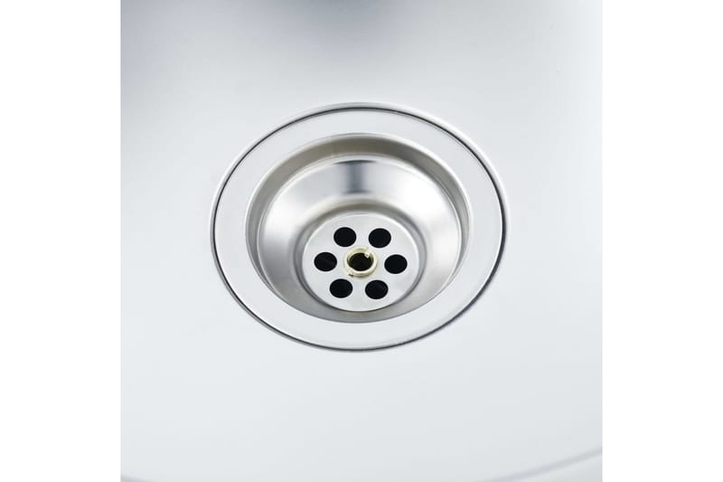 Kjøkkenvask med avrenning rustfritt stål 800x600x155 mm sølv - Silver - Hus & oppussing - Kjøkken & bad - Baderom - Servant og håndvask - Enkel vask