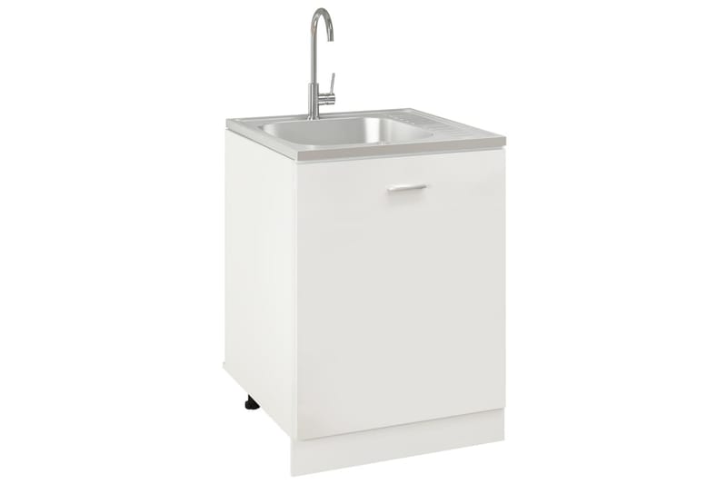 Kjøkkenvask med avrenning sølv 600x600x155 mm rustfritt stål - Silver - Hus & oppussing - Kjøkken & bad - Baderom - Servant og håndvask - Enkel vask