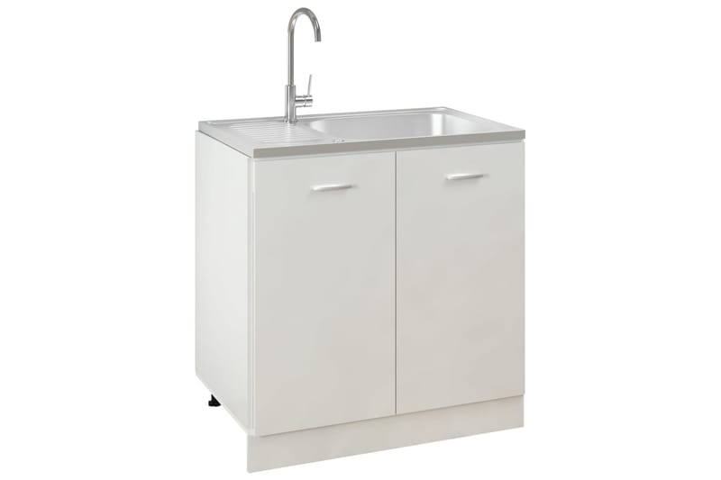 Kjøkkenvask med avrenning sølv 800x600x155 mm rustfritt stål - Silver - Hus & oppussing - Kjøkken & bad - Baderom - Servant og håndvask - Enkel vask