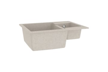 Kjøkkenvask med overløpshull dobbel kum beige granitt - Beige - Hus & oppussing - Kjøkken & bad - Baderom - Servant og håndvask - Enkel vask