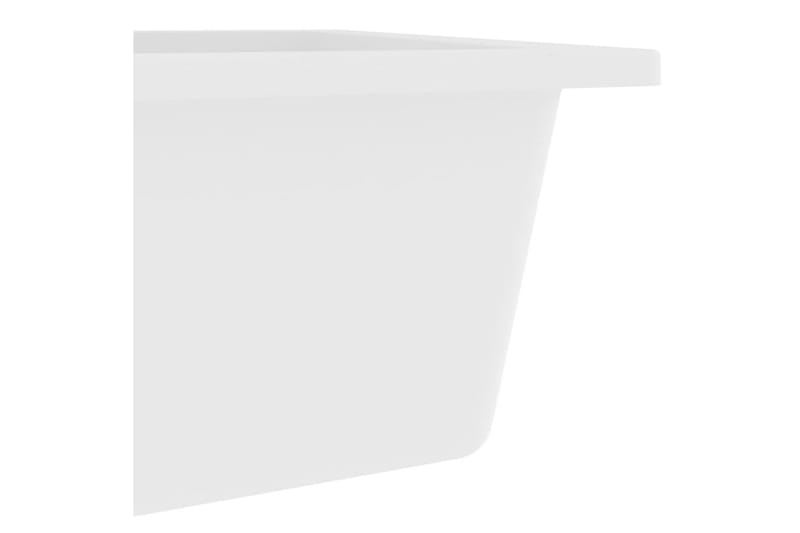Kjøkkenvask med overløpshull hvit granitt - Hvit - Enkel vask