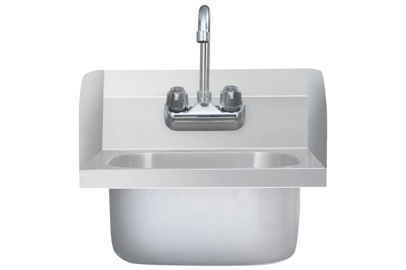 Kommersiell håndvask med kran rustfritt stål - Silver - Enkel vask