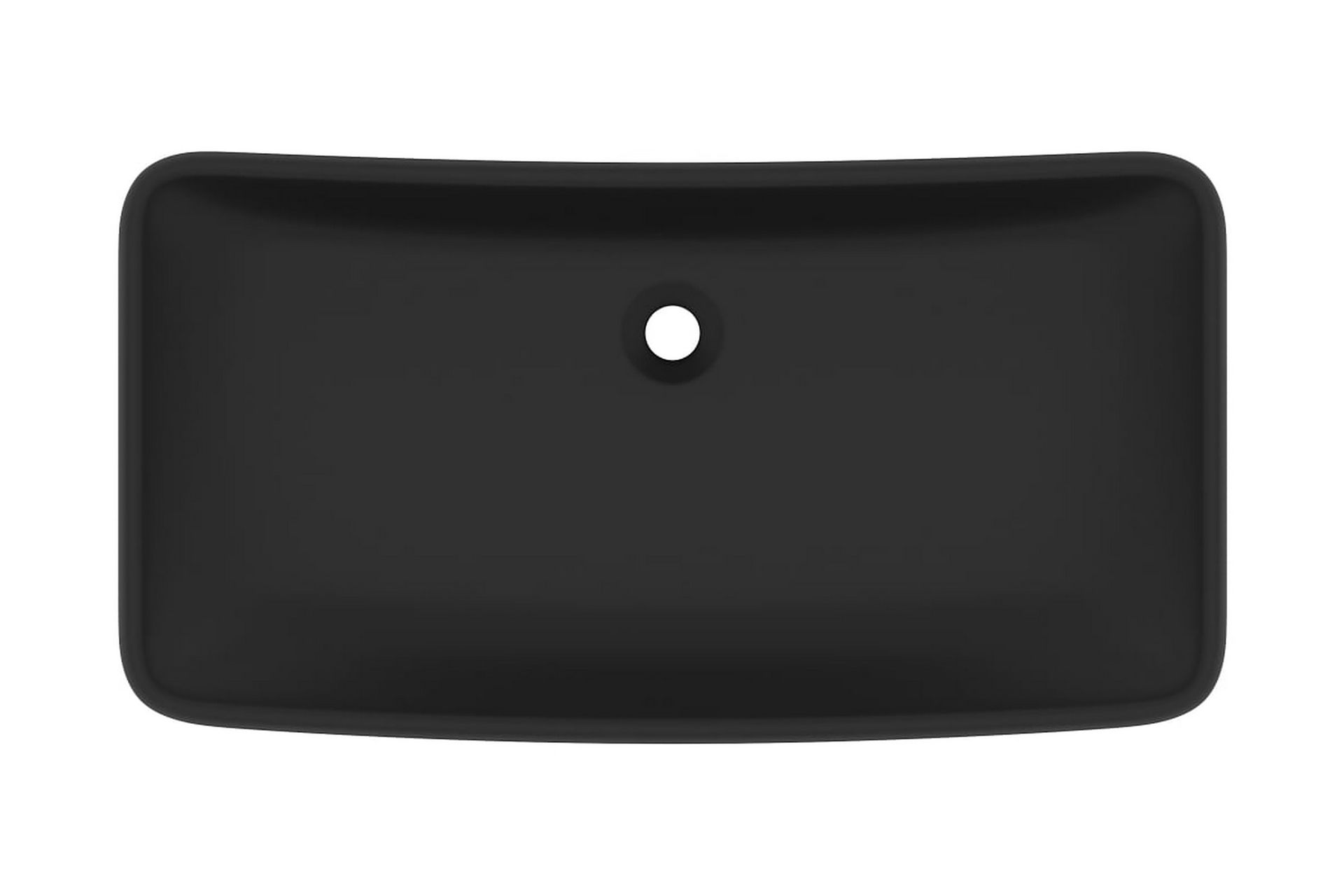 Luksuriøs servant firkantet matt svart 71x38 cm keramikk - Svart - Hus & oppussing - Kjøkken & bad - Baderom - Servant og håndvask - Enkel vask