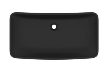 Luksuriøs servant firkantet matt svart 71x38 cm keramikk - Svart - Hus & oppussing - Kjøkken & bad - Baderom - Servant og håndvask - Enkel vask