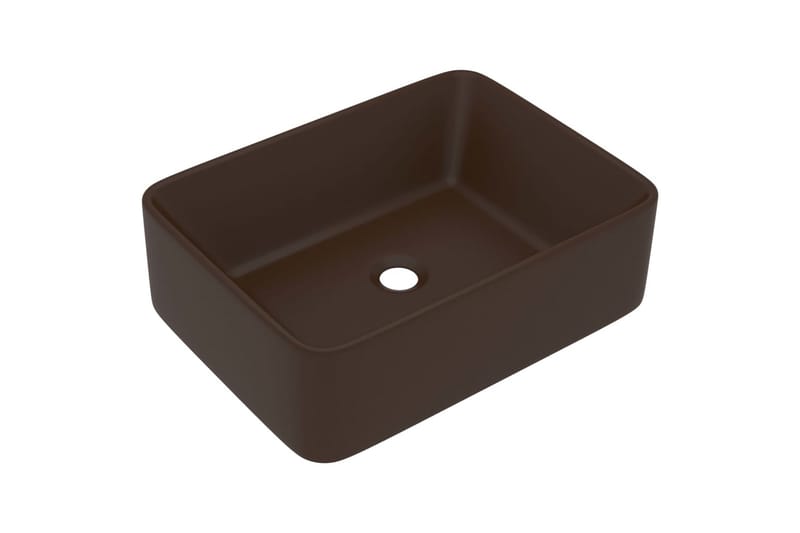 Luksuriøs servant matt mørkebrun 41x30x12 cm keramisk - Brun - Enkel vask