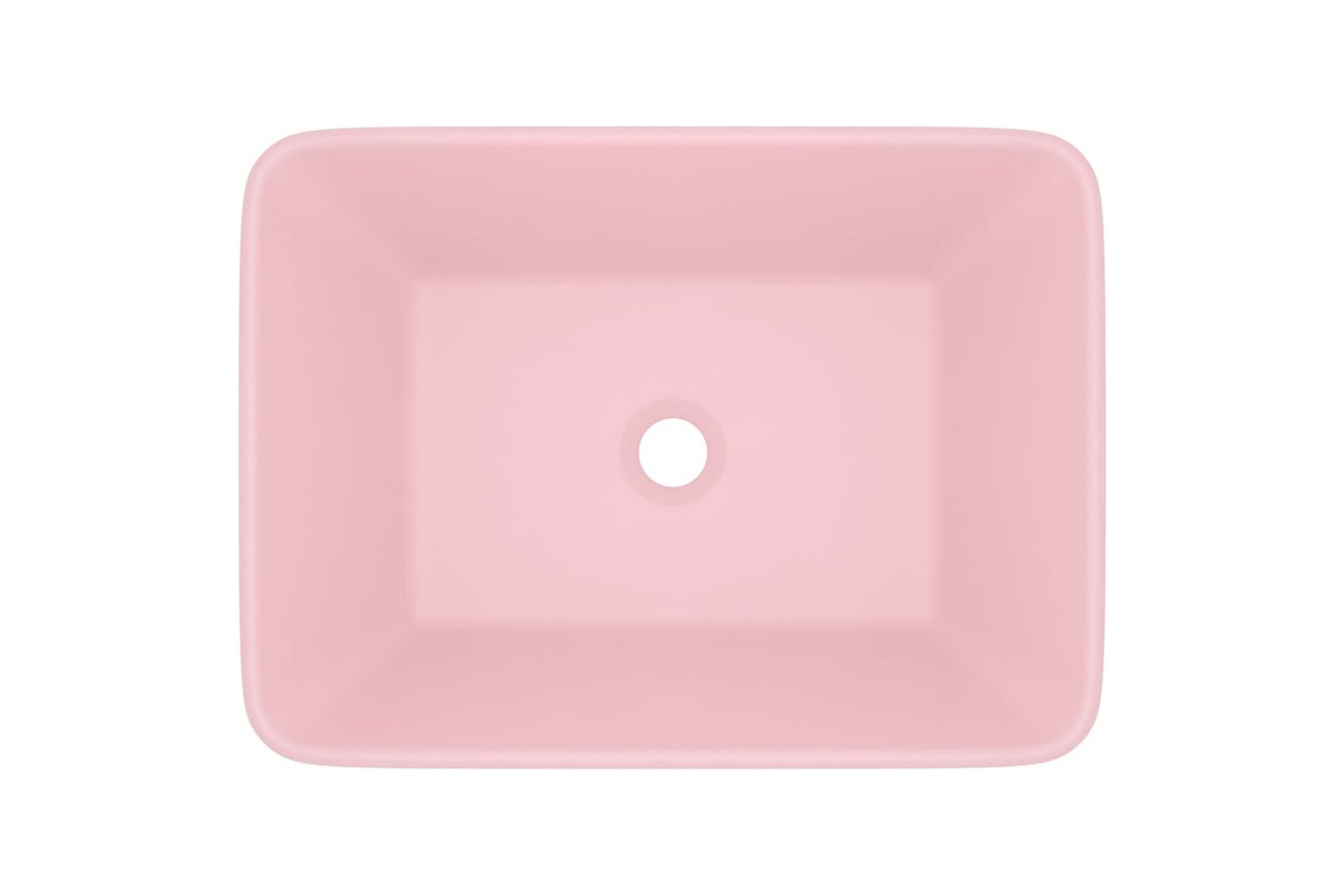 Luksuriøs servant matt rosa 41x30x12 cm keramisk - Rosa - Hus & oppussing - Kjøkken & bad - Baderom - Servant og håndvask - Enkel vask